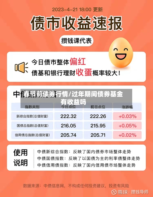 春节前债券行情/过年期间债券基金有收益吗