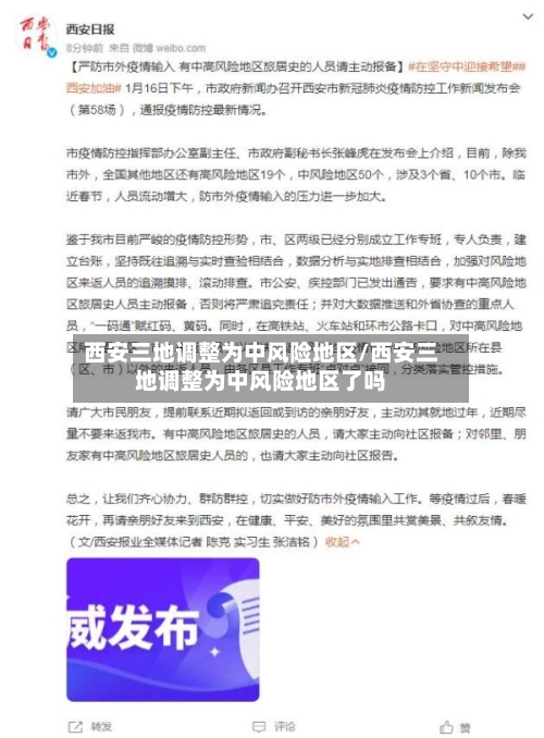 西安三地调整为中风险地区/西安三地调整为中风险地区了吗-第1张图片