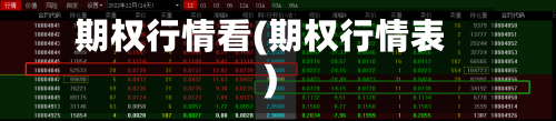 期权行情看(期权行情表)