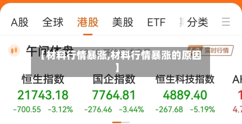 【材料行情暴涨,材料行情暴涨的原因】-第1张图片