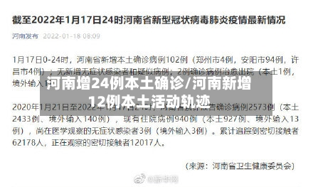 河南增24例本土确诊/河南新增12例本土活动轨迹