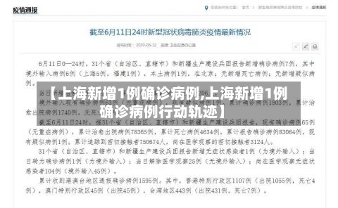 【上海新增1例确诊病例,上海新增1例确诊病例行动轨迹】-第1张图片
