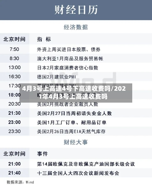 4月3号上高速4号下高速收费吗/2021年4月3号上高速收费吗-第1张图片