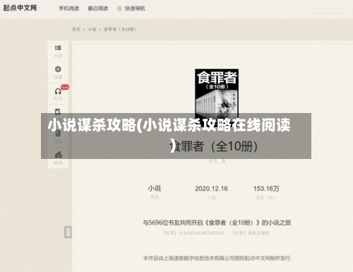 小说谋杀攻略(小说谋杀攻略在线阅读)-第1张图片