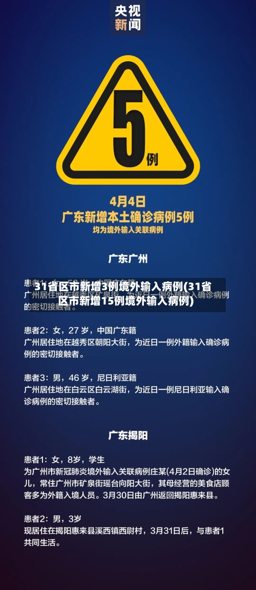 31省区市新增3例境外输入病例(31省区市新增15例境外输入病例)-第1张图片