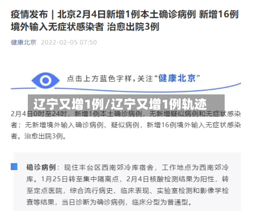 辽宁又增1例/辽宁又增1例轨迹-第1张图片