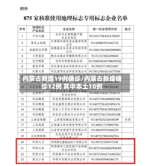 内蒙古新增19例确诊/内蒙古新增确诊12例 其中本土10例-第1张图片