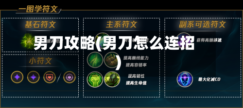 男刀攻略(男刀怎么连招)-第1张图片