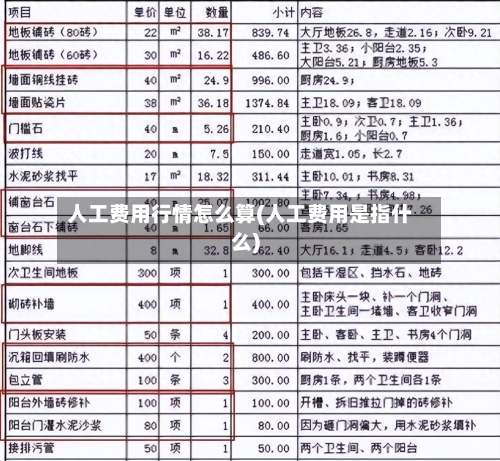 人工费用行情怎么算(人工费用是指什么)-第1张图片