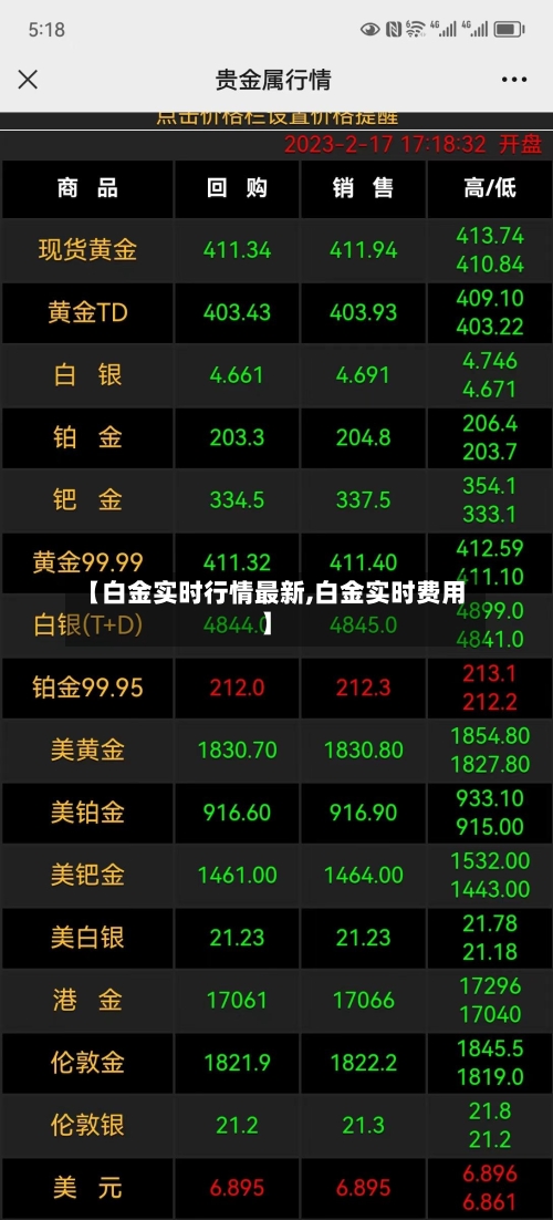 【白金实时行情最新,白金实时费用】-第1张图片