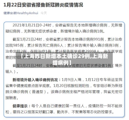【上海昨日新增本土确诊29例,上海新增病例】-第1张图片