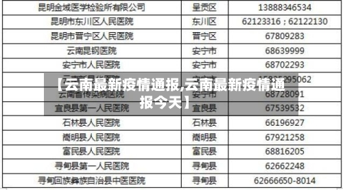 【云南最新疫情通报,云南最新疫情通报今天】-第1张图片