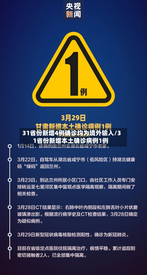 31省份新增4例确诊均为境外输入/31省份新增本土确诊病例1例-第1张图片