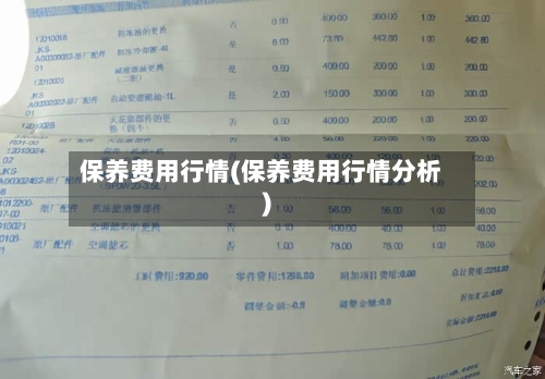 保养费用行情(保养费用行情分析)-第1张图片
