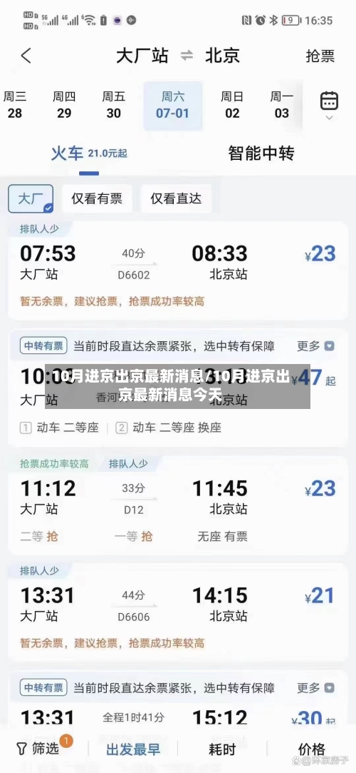 10月进京出京最新消息/10月进京出京最新消息今天-第1张图片
