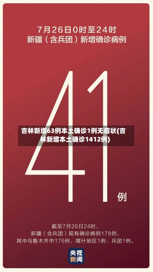 吉林新增63例本土确诊1例无症状(吉林新增本土确诊1412例)-第1张图片