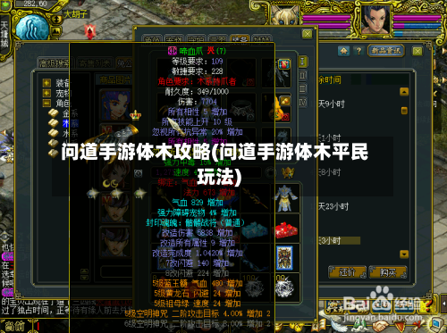 问道手游体木攻略(问道手游体木平民玩法)-第1张图片