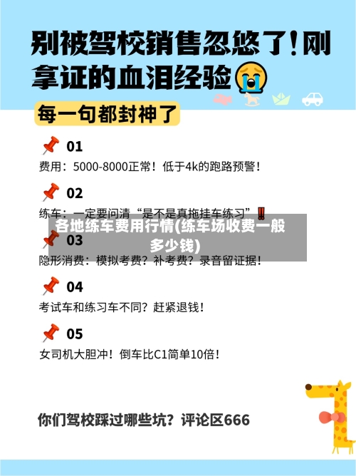 各地练车费用行情(练车场收费一般多少钱)