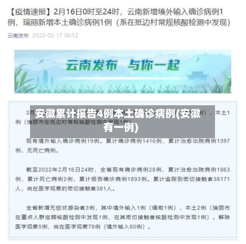 安徽累计报告4例本土确诊病例(安徽有一例)-第1张图片