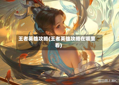 王者英雄攻略(王者英雄攻略在哪里看)