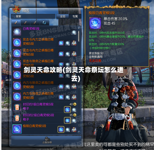 剑灵天命攻略(剑灵天命祭坛怎么进去)-第1张图片