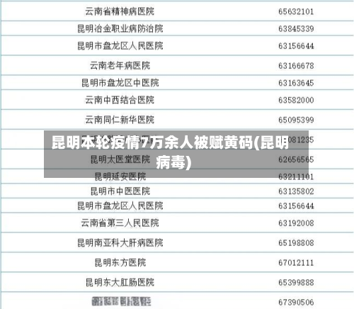 昆明本轮疫情7万余人被赋黄码(昆明病毒)-第2张图片