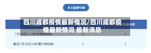 四川成都疫情最新情况/四川成都疫情最新情况 最新消息