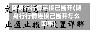 随身行行情连接已断开(随身行行情连接已断开怎么回事)-第3张图片