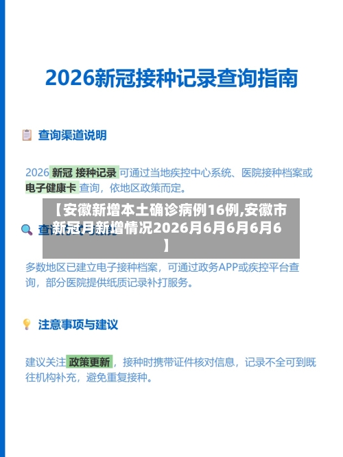 【安徽新增本土确诊病例16例,安徽市新冠月新增情况2026月6月6月6月6】