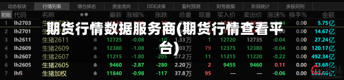 期货行情数据服务商(期货行情查看平台)