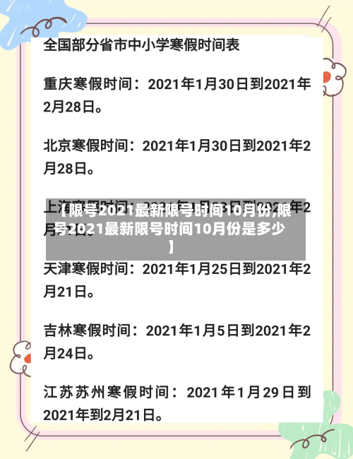 【限号2021最新限号时间10月份,限号2021最新限号时间10月份是多少】-第2张图片